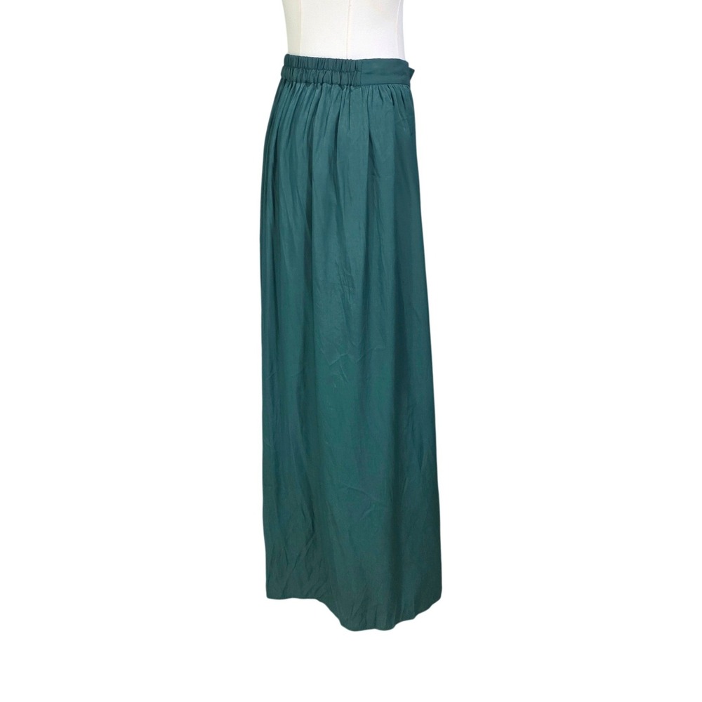 Splash Maxi Skirt Womens‎ 10 Green  Slit Boho Sustainable Viscose Full Length - Picture 5 of 9